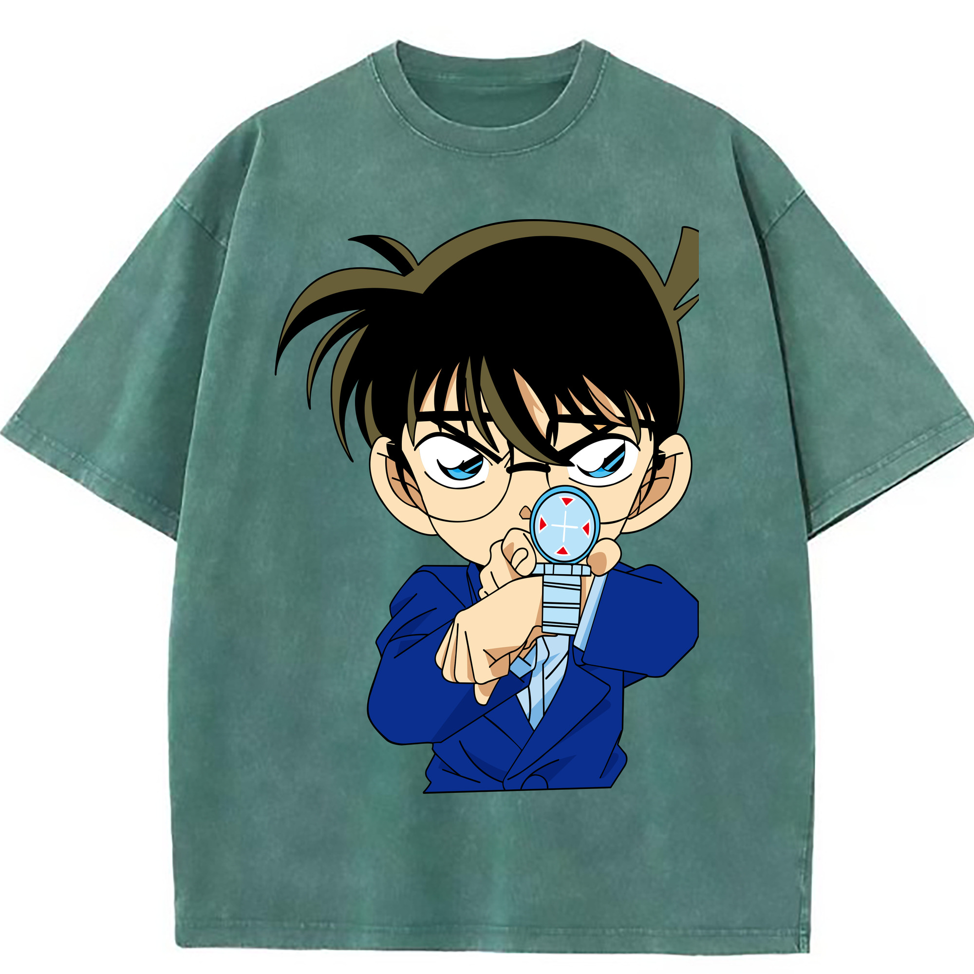 （画像用） 名探偵コナン 江戸川 コナン Detective Conan Conan Edogawa 綿100% ヴィンテージ風 半袖Tシャツ（フロントプリント）